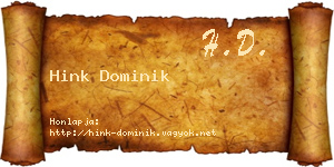 Hink Dominik névjegykártya